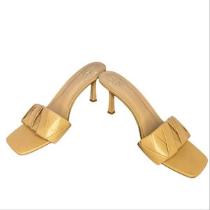 Vince Camuto Women's Brelanie Barn Woven Tan Mule Sandal Heel Size 9.5